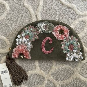 Anthropologie monogram clutch “C”